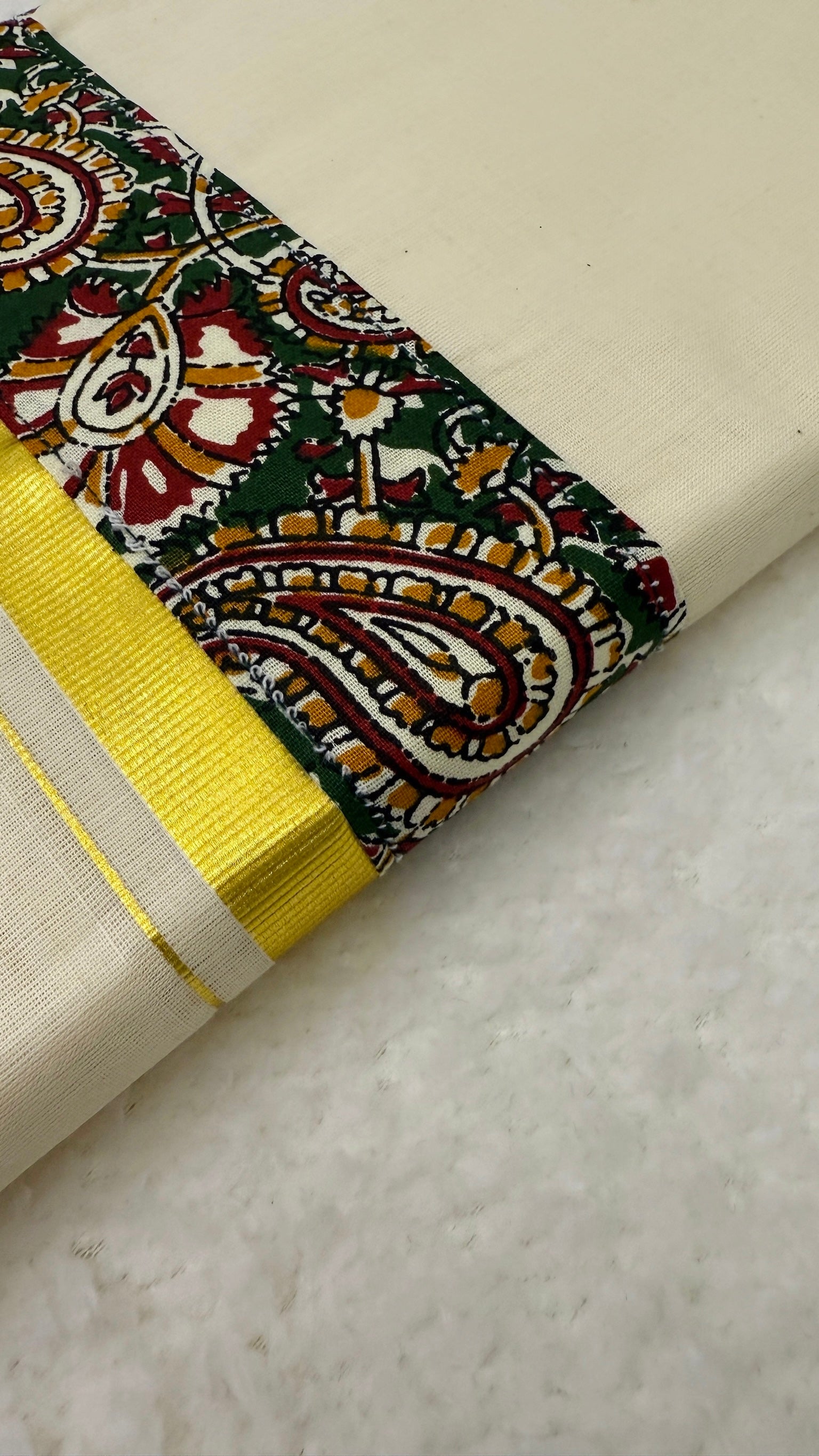 Ajrakh kurta and Mundu